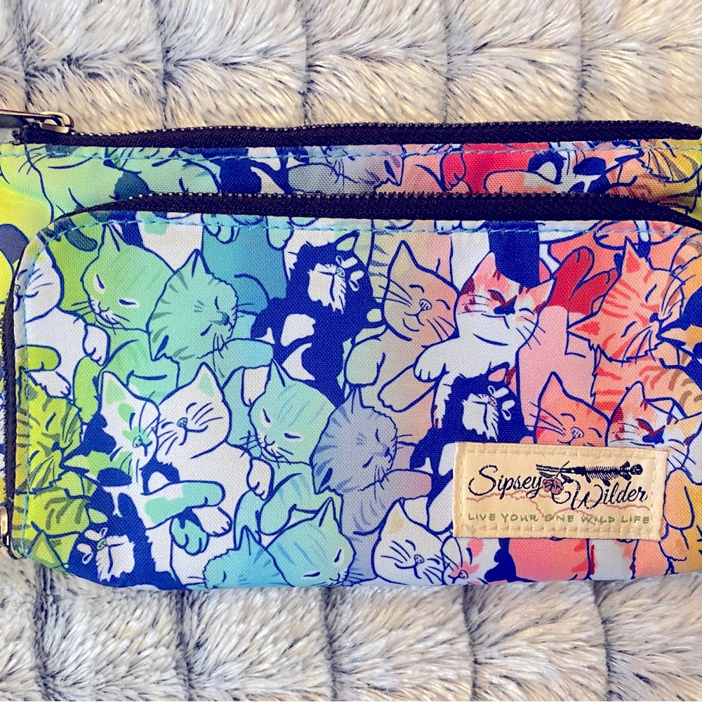 Sipsey Wilder cats wallet wristlet bag